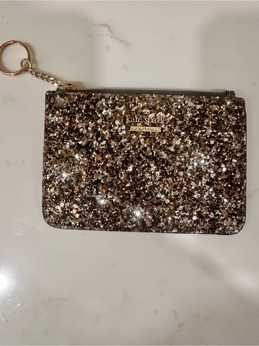 kate spade Glitter Zip Card Holder Wristlet